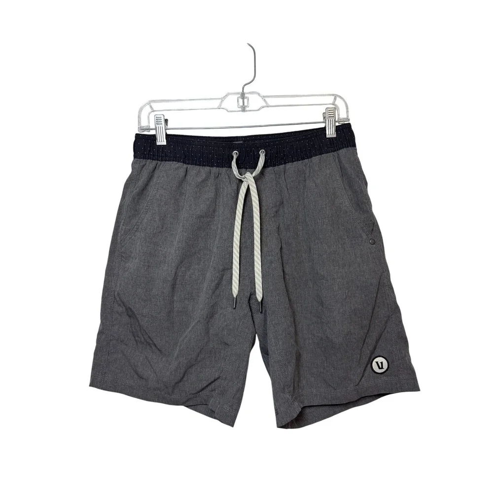 Vuori Banks Shorts Mens Medium Gray Heathered Lined Athletic Training 7 Inseam